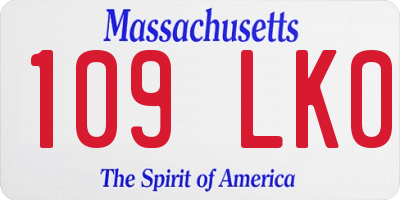 MA license plate 109LK0