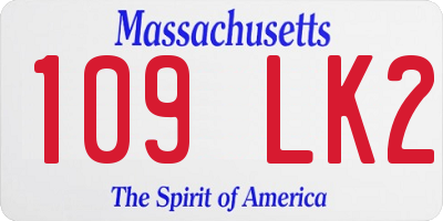 MA license plate 109LK2