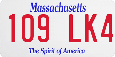 MA license plate 109LK4