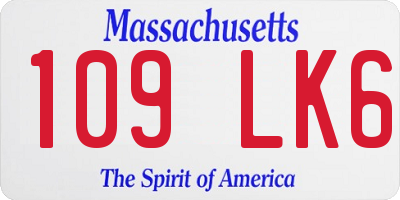 MA license plate 109LK6