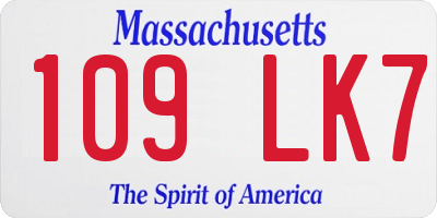 MA license plate 109LK7