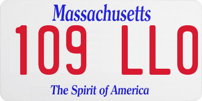 MA license plate 109LL0