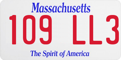 MA license plate 109LL3