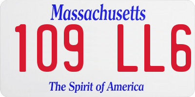 MA license plate 109LL6