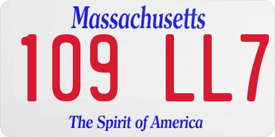 MA license plate 109LL7