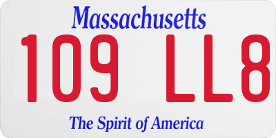 MA license plate 109LL8