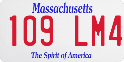 MA license plate 109LM4