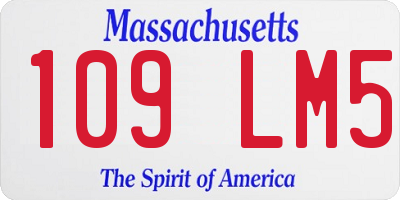 MA license plate 109LM5