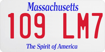 MA license plate 109LM7