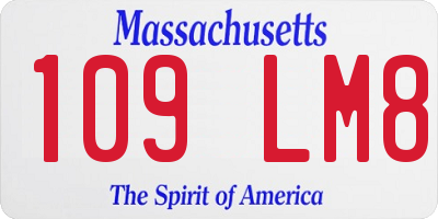 MA license plate 109LM8