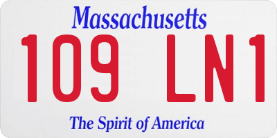 MA license plate 109LN1