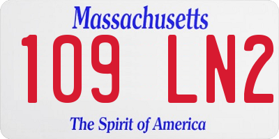 MA license plate 109LN2