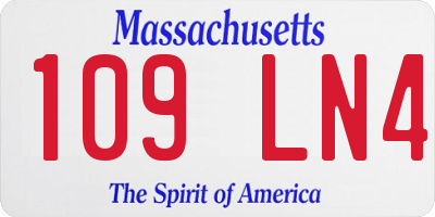 MA license plate 109LN4