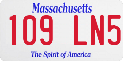 MA license plate 109LN5