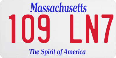MA license plate 109LN7
