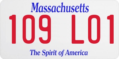 MA license plate 109LO1