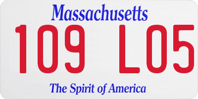 MA license plate 109LO5
