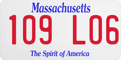 MA license plate 109LO6