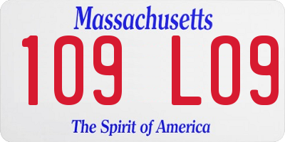 MA license plate 109LO9