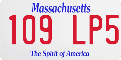 MA license plate 109LP5