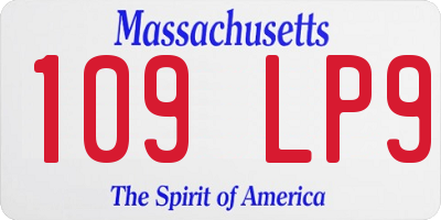MA license plate 109LP9