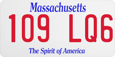 MA license plate 109LQ6