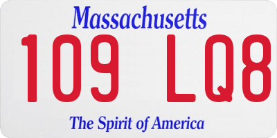 MA license plate 109LQ8