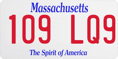 MA license plate 109LQ9