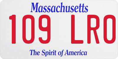 MA license plate 109LR0