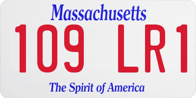 MA license plate 109LR1