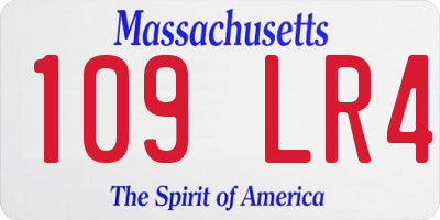MA license plate 109LR4