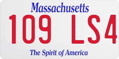 MA license plate 109LS4