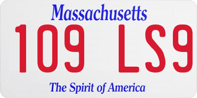 MA license plate 109LS9