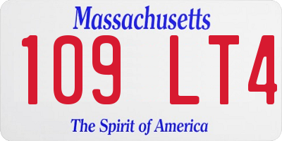 MA license plate 109LT4