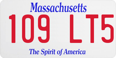 MA license plate 109LT5