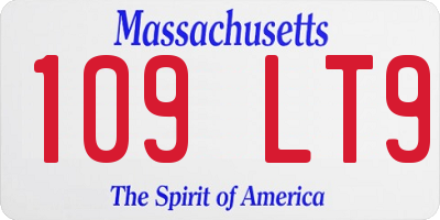 MA license plate 109LT9