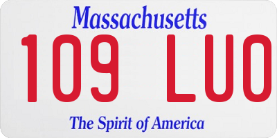 MA license plate 109LU0