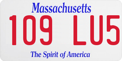 MA license plate 109LU5