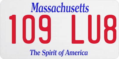 MA license plate 109LU8