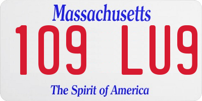MA license plate 109LU9