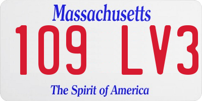 MA license plate 109LV3