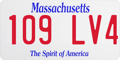 MA license plate 109LV4
