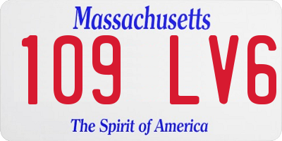 MA license plate 109LV6
