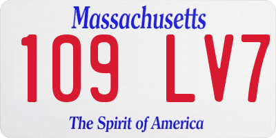 MA license plate 109LV7