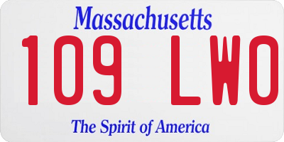 MA license plate 109LW0