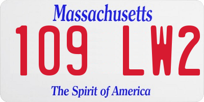 MA license plate 109LW2