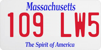 MA license plate 109LW5