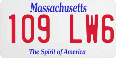 MA license plate 109LW6