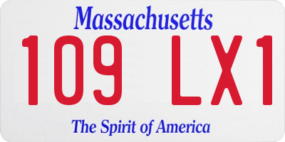 MA license plate 109LX1