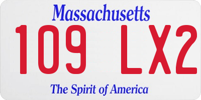 MA license plate 109LX2